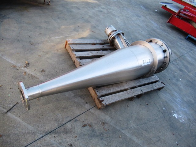 Stainless Steel Cyclone, 400mm Dia x 600mm H Straight + 1050mm H Cone