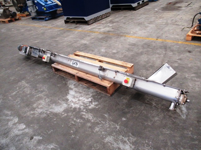 Trough Screw Conveyor, 100mm Dia x 2700mm L