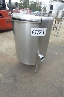 Vertical Stainless Steel Storage Tank, 100 Lt, 490mm Dia x 550mm H straight