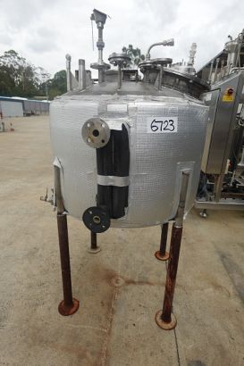 Stainless Steel Jakceted Vertical Tank, 500 Lt, 100mm Dia x 650mm H straight