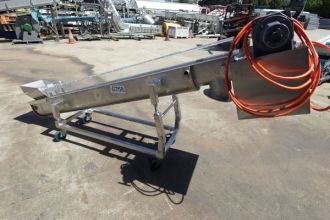 Trough Screw Conveyor. 150mm Dia x 2430mm L x 750mm H