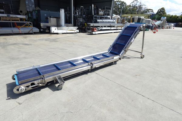 Incline Belt Conveyor, Pro-Ali, 450mm W x 3450mm L x 1200mm H