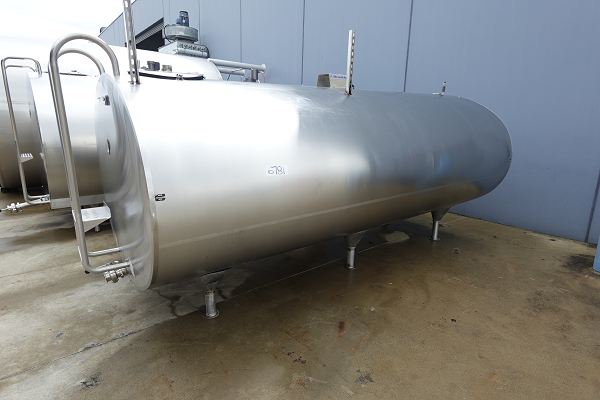 Tank, Stainless Steel Jacketed Horizontal Tank, 7680Lt, 2000mm Dia x 3980mm L