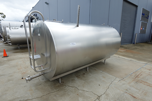 Tank, Stainless Steel Horizontal Tank, 5670Lt, 1800mm Dia x 3050mm L
