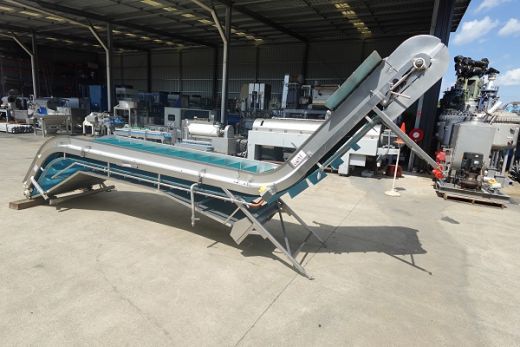 Incline Cleated Belt Conveyor, Proali, 5000mm L x 780mm W x 3560H