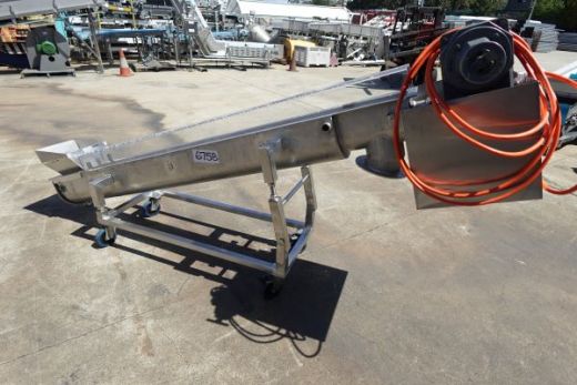 Trough Screw Conveyor. 150mm Dia x 2430mm L x 750mm H